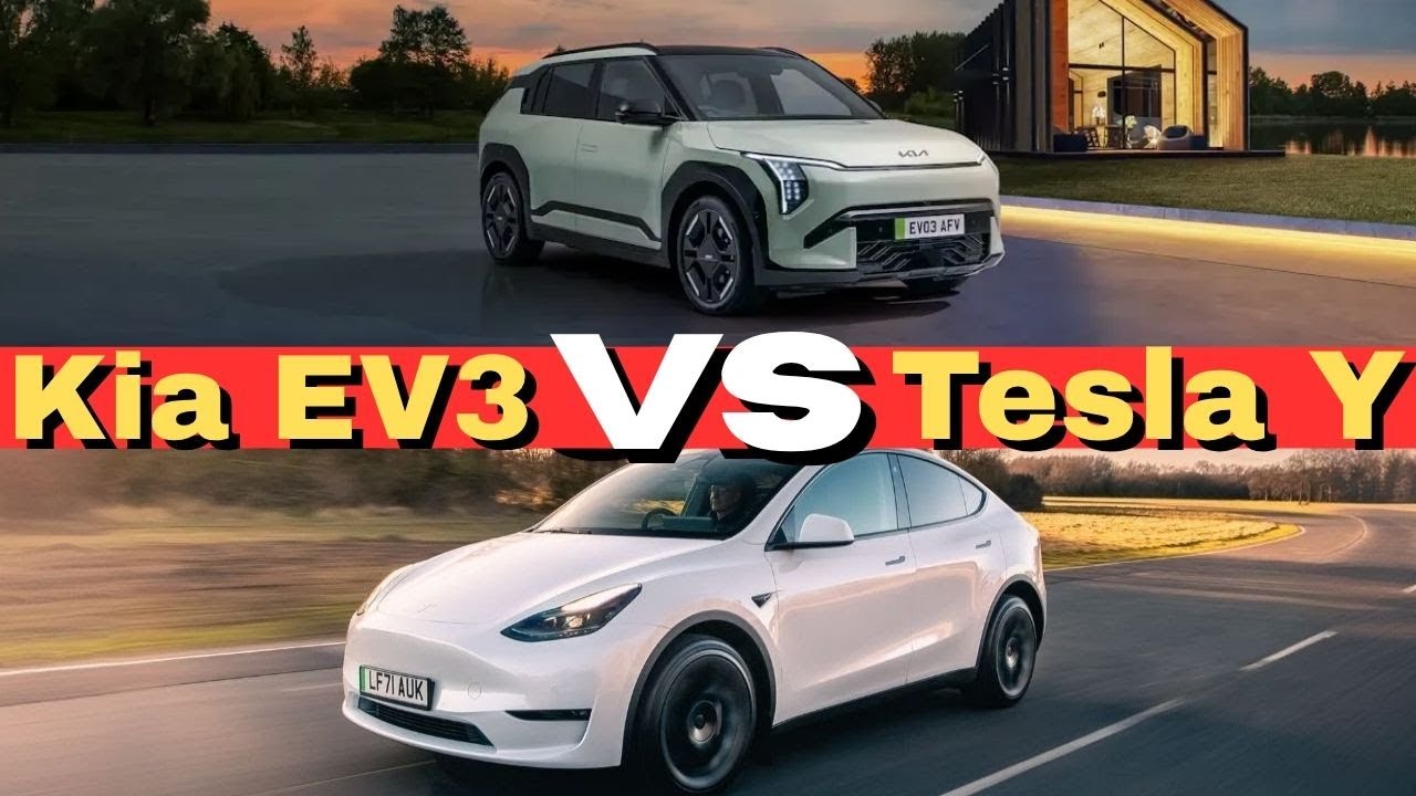 2025 Tesla Model Y, Performance AWD VS Kia EV3, Standard Range, 2024