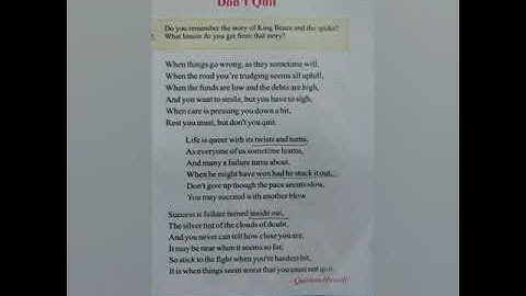 Class 8 English  Lesson 1 Poem " Don