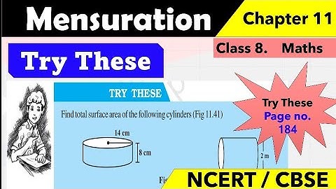 Try These | Page no. 184  |Mensuration| chapter 11 | class 8 | Maths| NCERT