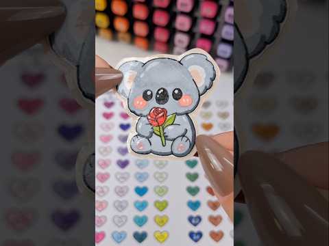 🐨+🌹 #shorts #stickerart