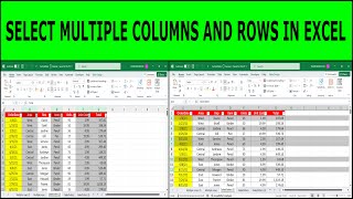 How To Select Multiple Columns & Rows In Microsoft Excel