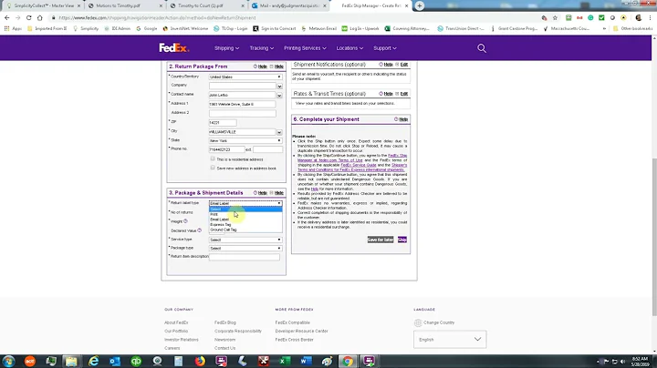Create Fed Ex Return Label