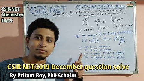 CSIR-NET chemistry 2019 December part-B: How to solve MCQ question in a conceptual manner