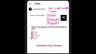 Not an access modifier || Instagram Posts Solution || Question ID: Java AB08ID || ABID NAZEER