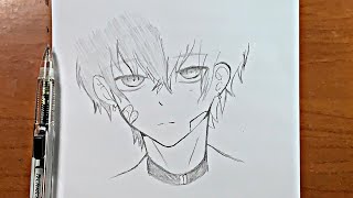 easy anime drawing | how to draw anime boy step-by-step easy screenshot 1