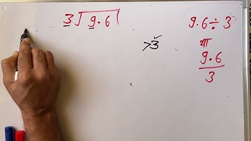 9.6/3 | divided by 3 | how to divide | learn to divide (in Hindi) | Surendra Khilery