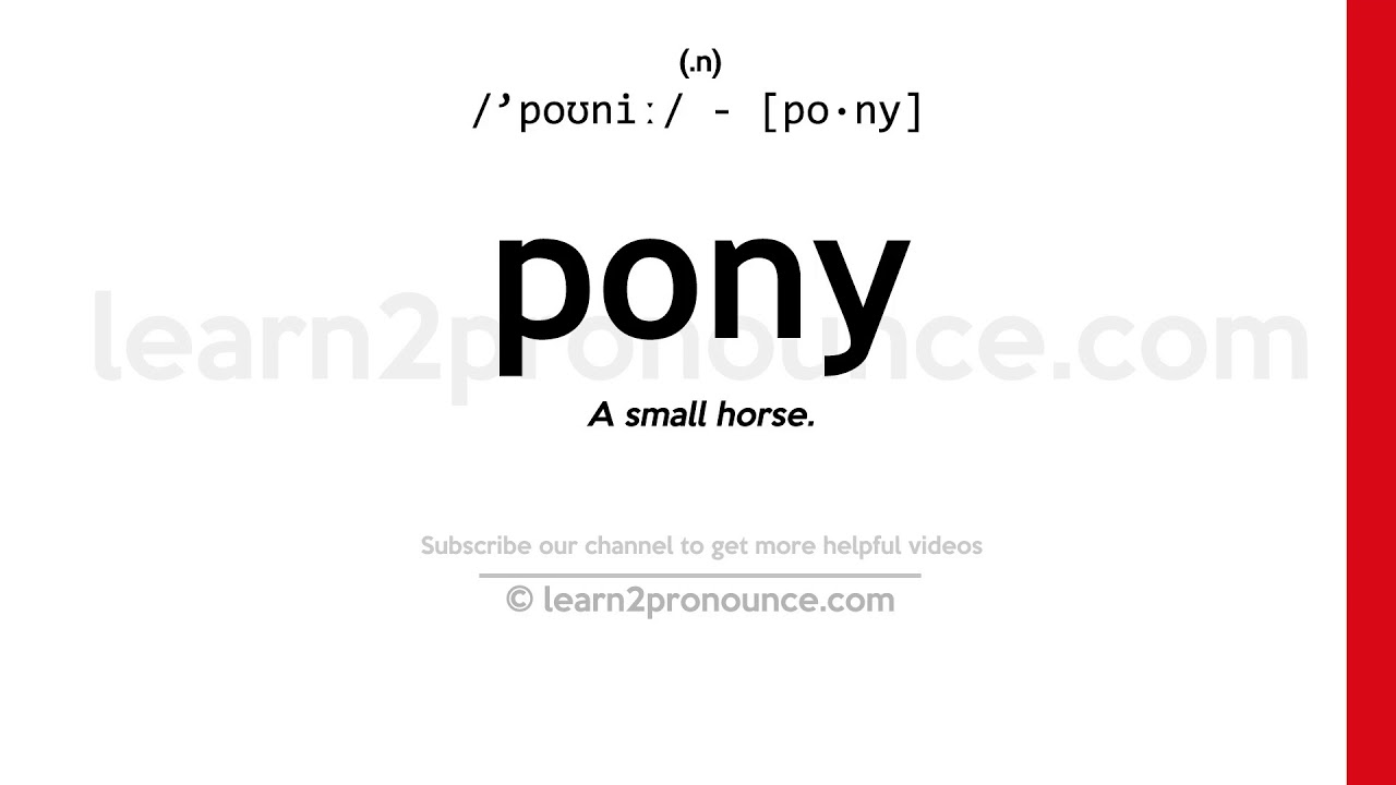 Pronunciation of Pony Definition of Pony YouTube