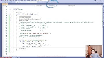 110) C# Operatörler - Ternary Operatörünü Örneklendirelim 1