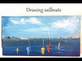 How to paint seascape | Sailboats painting | Demo | Acrylic Technique on canvas by Julia Kotenko