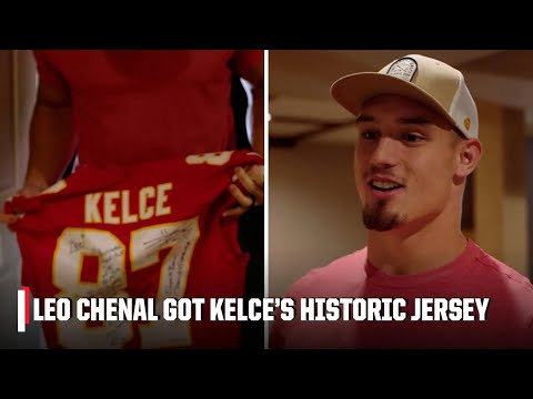 Leo Chenal asked Travis Kelce for his jersey after a historic moment 😅 | NFL on ESPN