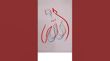 Allah name Modern arabic calligraphy with four brush pen #aesthetic #satisfying #calligraphy #allah
