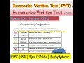 Summarize  Written  Text | #swt #pte #grammar #fanboys #conjuctions #writing #luckyxplorer