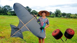 Incredible skill on making a kite. DIY top from bottle cup.