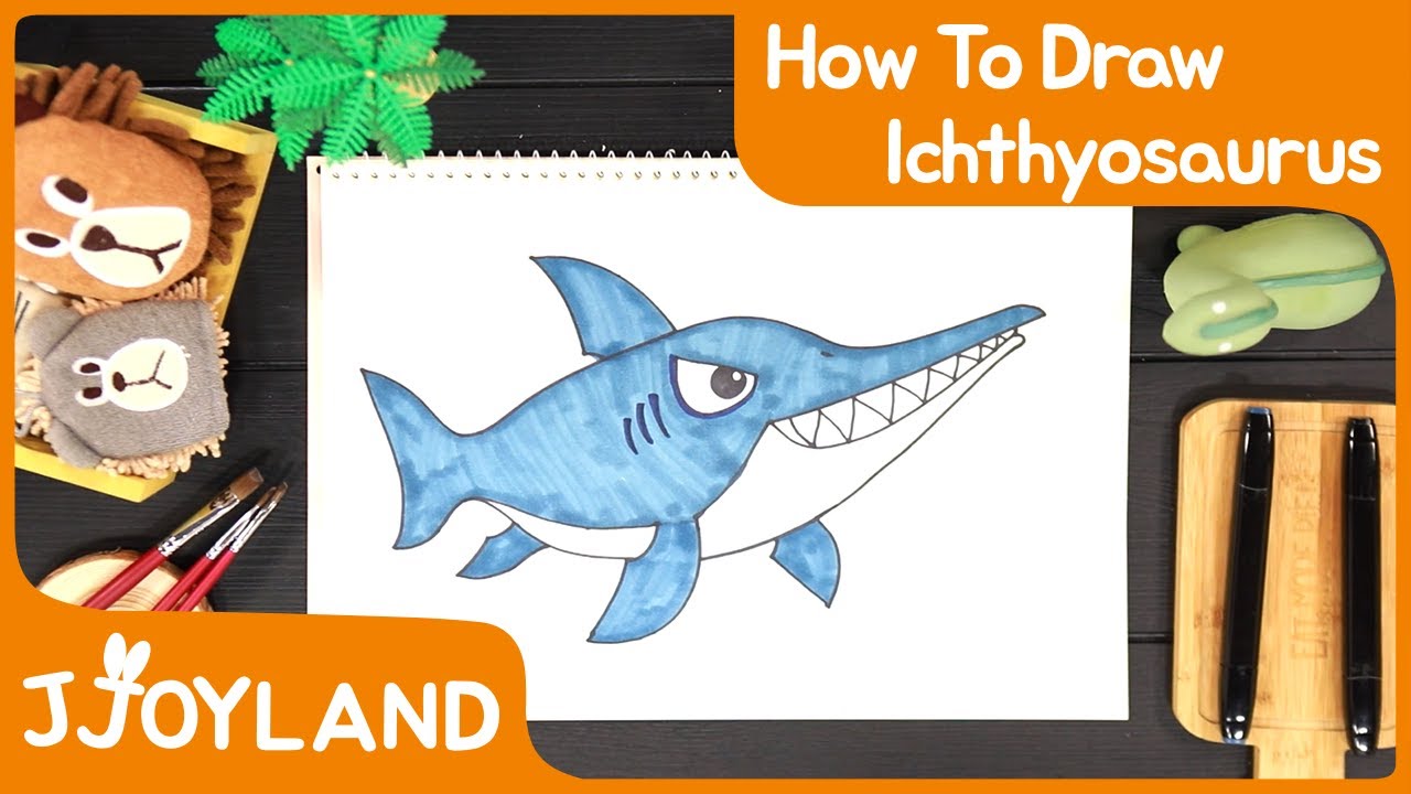 Drawing and Coloring Dinosaur | How to Draw Ichthyosaurus | Hiphop ...