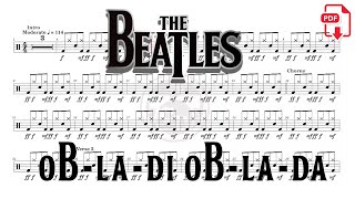 The Beatles - Ob-La-Di Ob-La-Da (🔴Drum Notation | PDF) @chamisdrums #drumlession