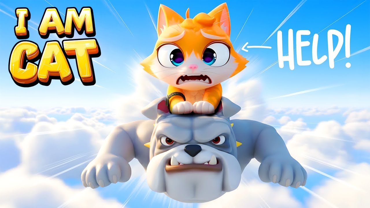 CRAZY CAT FLYING on the DOG's Back in I AM CAT VR!