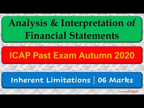 Q&A Limitations (ICAP Autumn 2020)| Ratios/ Interpretation of Financial Statements (FA157)