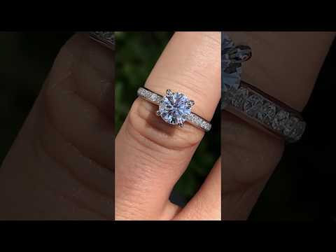 Double Prong Channel Set Moissanite Engagement Ring ring video