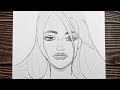 Easy sketch | how to draw Billie Eilish | girl drawing step by step for beginner