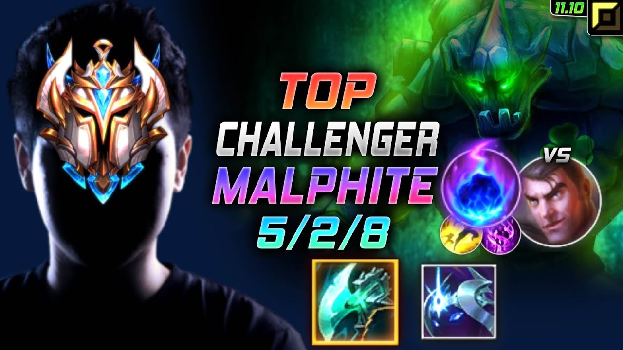 Challenger Мальфит TOP vs Джейс - Malphite LOL Ночной жнец Магическая комета - KR 11.10