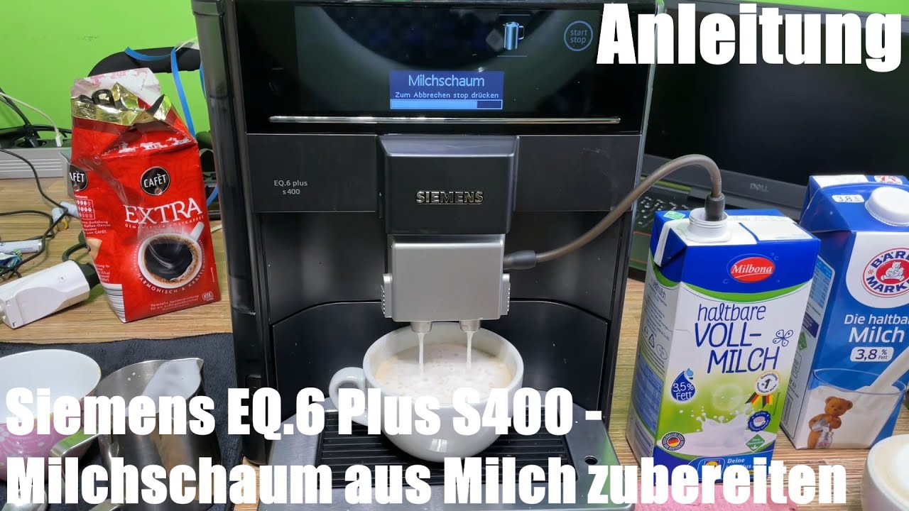 Welche Milch Für Milchschaum Bei Kaffeevollautomaten Siemens Milchschaum aus Milch zubereiten (aufschäumen) Siemens EQ.6 plus S400
