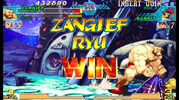 Marvel vs Capcom 1 ( Arcade ) - Zangief / Ryu Playthrough ( June 25, 2017 )