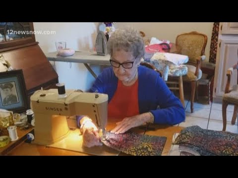 Video: Elderly Woman Sews Face Masks To Help Against Coronavirus