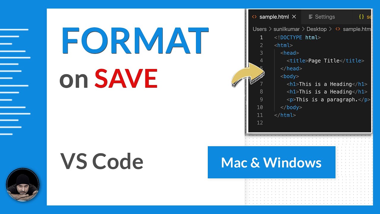 How to enable auto format on save with prettier in VS Code editor - Mac &  Windows - YouTube