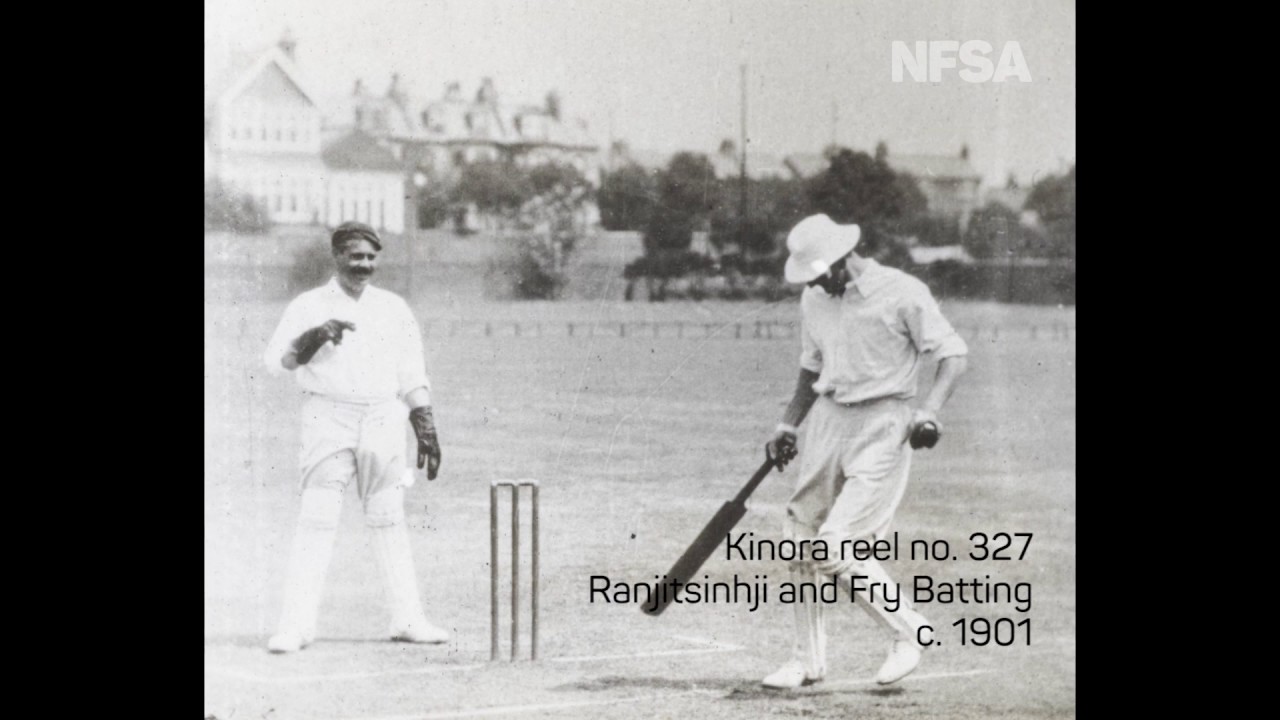 Cricketers Ranji and C.B.Fry batting (c1901)