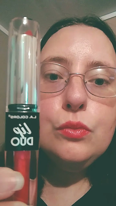L.A colors lip duo try on! dollar tree.
