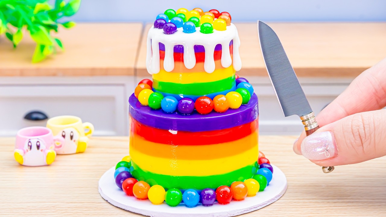 Mini Rainbow Chocolate Cake Recipe 🌈 How to Make Rainbow Cake ...