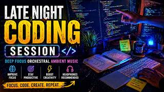 🌙 Late Night Coding Session 💻 | Deep Focus Orchestral Ambient Music 🎻✨