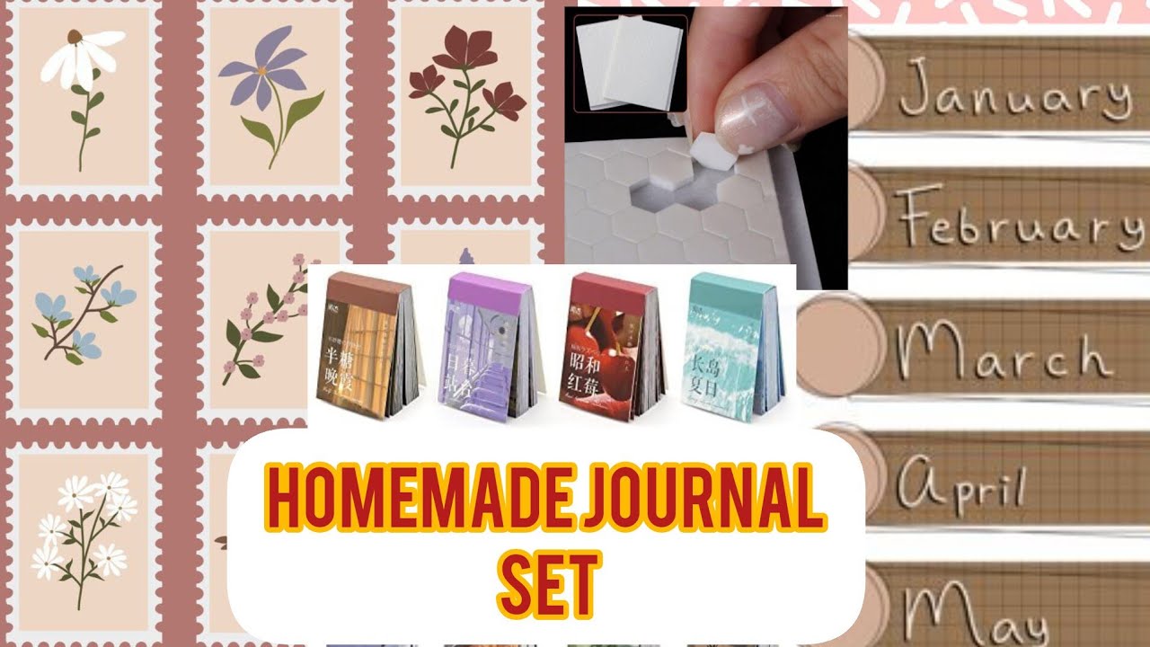 DIY Vintage Sticker Book🤎🍂, journal supplies, homemade journal supplies