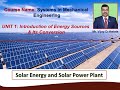 Solar energy and solar power generation