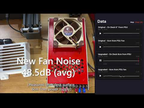Noise Comparison - Ender 3 Meanwell PSU Stock Fan Upgraded to Noctua 80mm 12V Fan