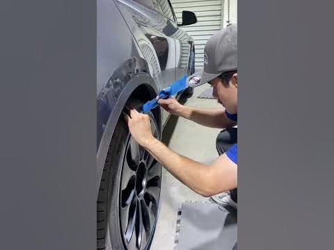 Tesla model Y curb rash repair - YouTube