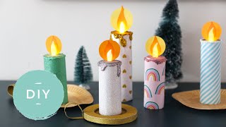 Leuk voor Kerst! Een kaars knutselen van wc-rol!