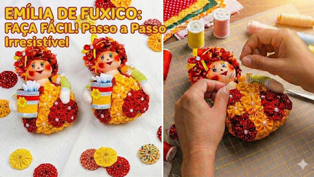 Boneca Emília: decorativa e com uma utilidade, pra vender ou presentear.