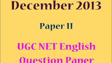 December 2013 Paper II UGC NET English Previous Year Question Paper | NTA UGC NET English