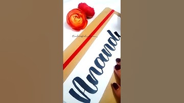 Anandita|Brush lettering names writing#shorts #calligraphy#brushlettering#colourfulchaos#nameart