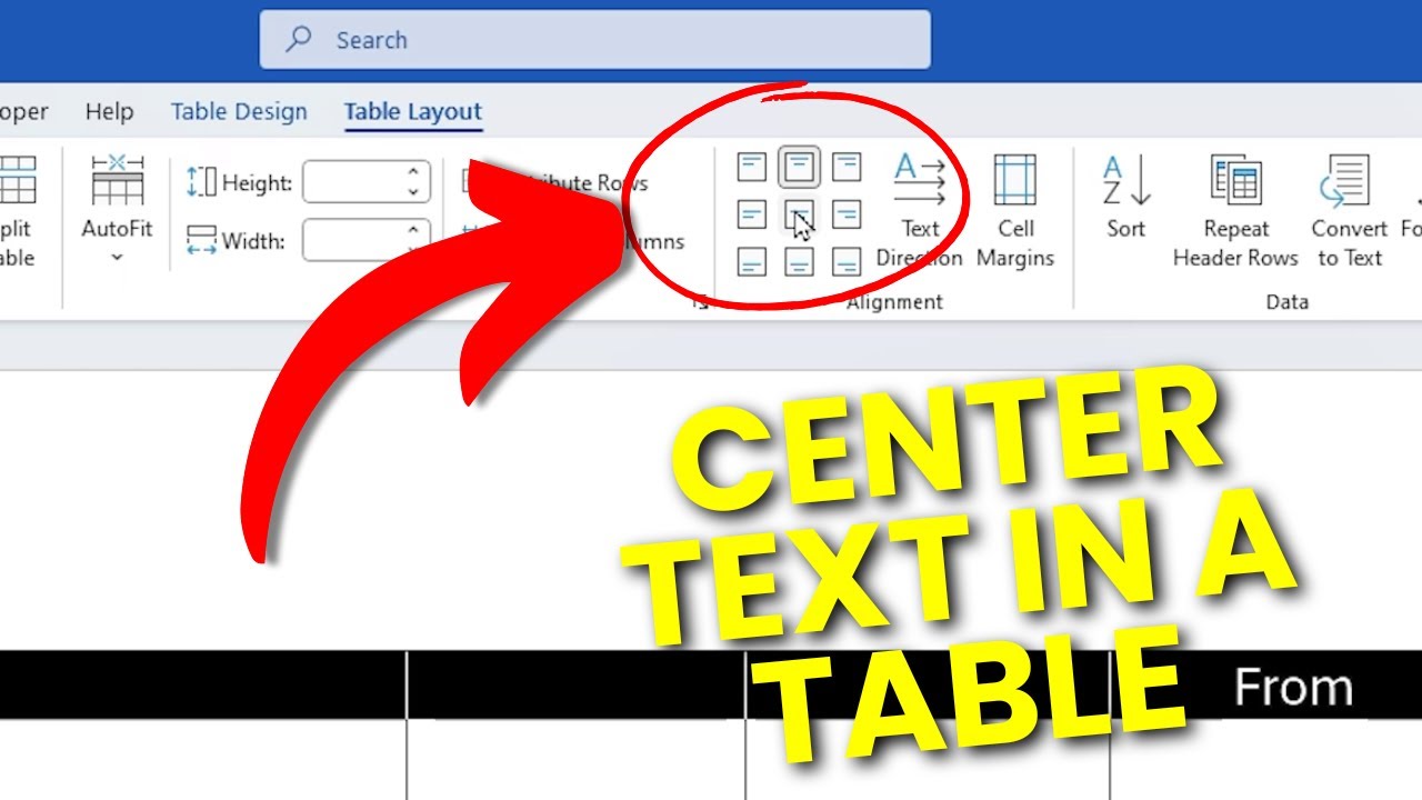 How to Center Text in A Table in Microsoft Word - YouTube