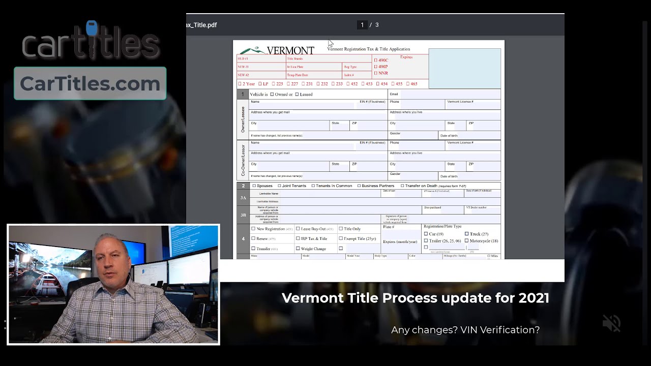 Vermont Title 2021 Updates and Changes YouTube