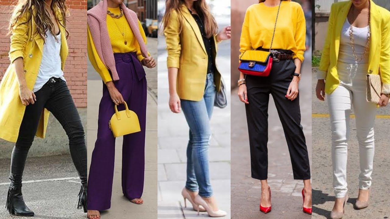 OUTFITS EN COLOR AMARILLO UNO DE LOS COLORES DE MODA PARA ESTE OTOÑO  INVIERNO 2022 2023 CONJUNTOS - YouTube