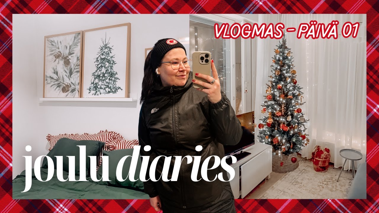 Laitetaan koti jouluiseen kuntoon 🎄 Joulukuusi & koristelu | Vlogmas päivä 1