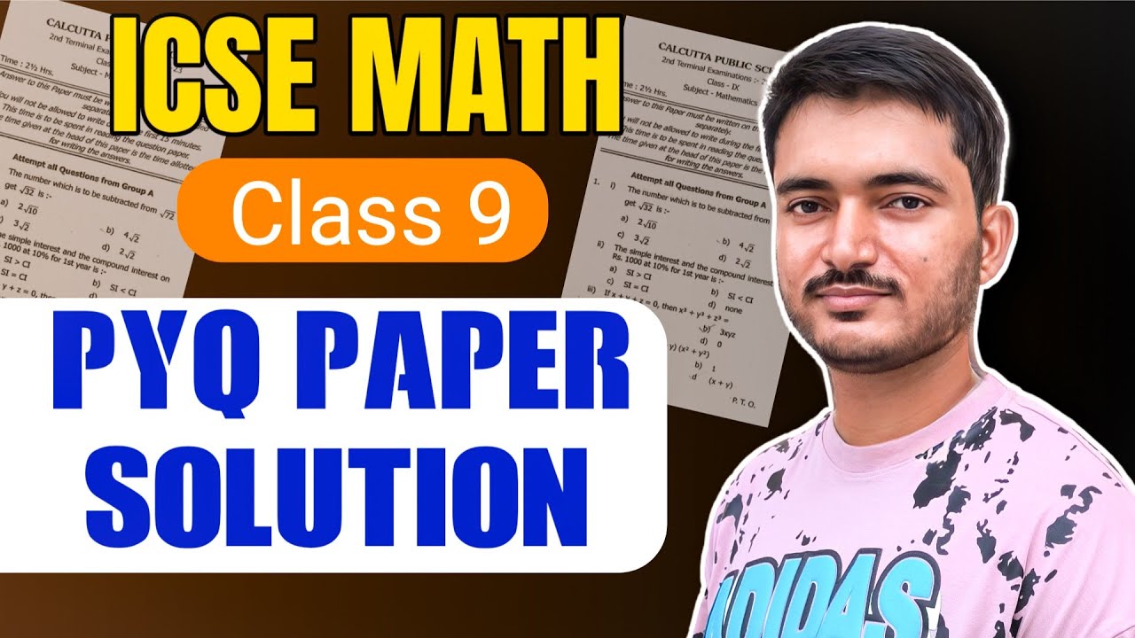 Icse Math Pyq ICSE Class 9 PYQ Paper solution | Part - 3 | ICSE MATH - Manish kaushik ...