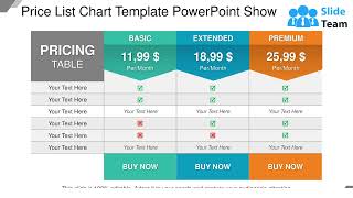 Price List Chart Template Powerpoint Show