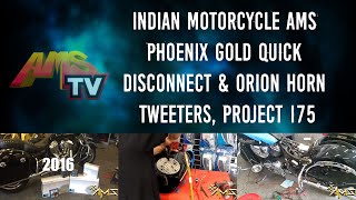 Bagger stereo on this Indian motorcycle with Phoenix Gold in Los Angeles