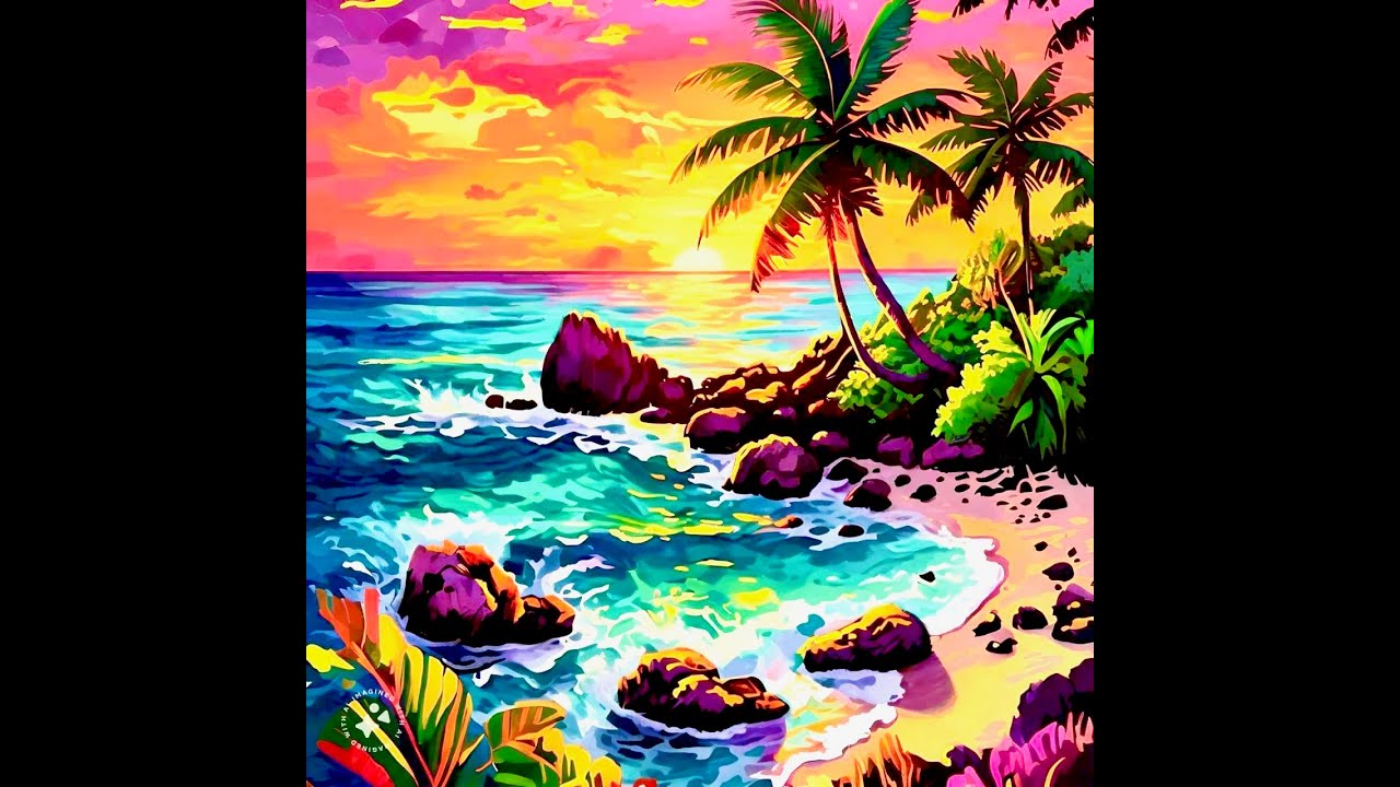 " How you should paint "Tropical Embrace" Acrylic painting step by step for beginners