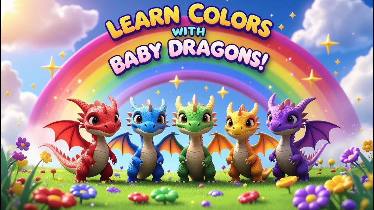 Learn Colors with Baby Dragons 🌈 | Fun Kids Song & 3D Animation | Educational Preschool Music