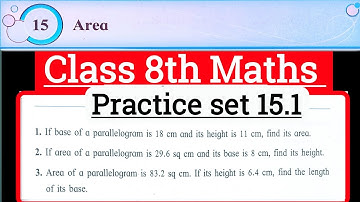 Class 8th maths practice set 15 .1| Chapter no 15 Area | Maharashtra State board | Practice set 15.1